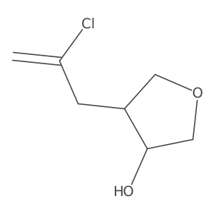 rac-(3R,4S)-4-(2-chloroprop-2-en-1-yl)oxolan-3-ol结构式