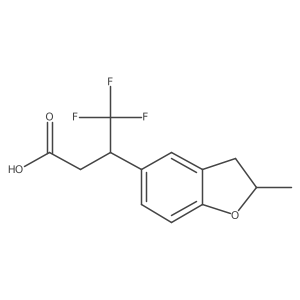 4,4,4-Trifluoro-3-(2-methyl-2,3-dihydro-1-benzofuran-5-yl)butanoic acid结构式