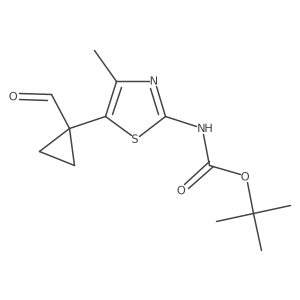 tert-butyl N-[5-(1-formylcyclopropyl)-4-methyl-1,3-thiazol-2-yl]carbamate结构式