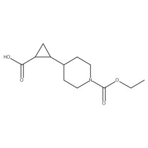2-[1-(Ethoxycarbonyl)piperidin-4-yl]cyclopropane-1-carboxylic acid结构式