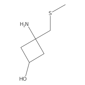 3-Amino-3-[(methylsulfanyl)methyl]cyclobutan-1-ol结构式