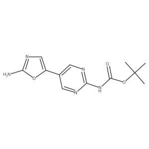 tert-butyl N-[5-(2-amino-1,3-oxazol-5-yl)pyrimidin-2-yl]carbamate Structure