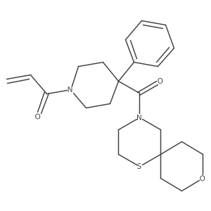 1-(4-{9-Oxa-1-thia-4-azaspiro[5.5]undecane-4-carbonyl}-4-phenylpiperidin-1-yl)prop-2-en-1-one Structure