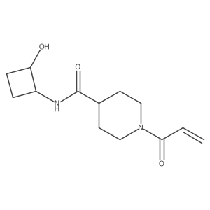 N-[(1R,2R)-2-Hydroxycyclobutyl]-1-prop-2-enoylpiperidine-4-carboxamide结构式
