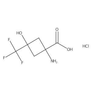 cis-1-Amino-3-hydroxy-3-(trifluoromethyl)cyclobutane-1-carboxylic acid hydrochloride Structure