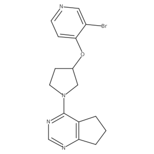 3-bromo-4-[(1-{5H,6H,7H-cyclopenta[d]pyrimidin-4-yl}pyrrolidin-3-yl)oxy]pyridine Structure