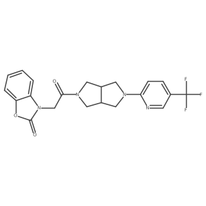 3-(2-Oxo-2-{5-[5-(trifluoromethyl)pyridin-2-yl]-octahydropyrrolo[3,4-c]pyrrol-2-yl}ethyl)-2,3-dihydro-1,3-benzoxazol-2-one结构式