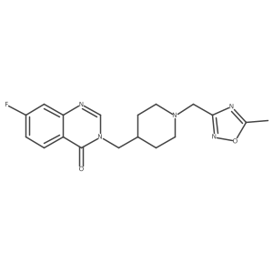 7-Fluoro-3-({1-[(5-methyl-1,2,4-oxadiazol-3-yl)methyl]piperidin-4-yl}methyl)-3,4-dihydroquinazolin-4-one结构式