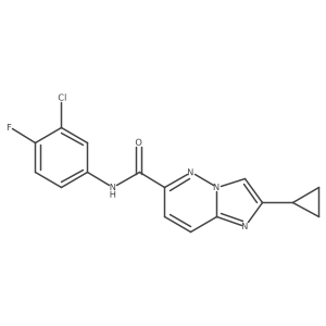 N-(3-chloro-4-fluorophenyl)-2-cyclopropylimidazo[1,2-b]pyridazine-6-carboxamide结构式