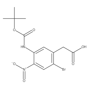 2-(2-Bromo-5-{[(tert-butoxy)carbonyl]amino}-4-nitrophenyl)acetic acid结构式