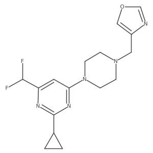 2-Cyclopropyl-4-(difluoromethyl)-6-{4-[(1,3-oxazol-4-yl)methyl]piperazin-1-yl}pyrimidine Structure