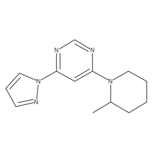 4-(2-methylpiperidin-1-yl)-6-(1H-pyrazol-1-yl)pyrimidine Structure