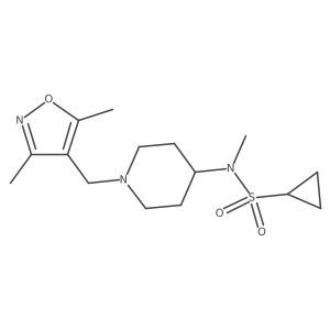 N-{1-[(3,5-dimethyl-1,2-oxazol-4-yl)methyl]piperidin-4-yl}-N-methylcyclopropanesulfonamide结构式