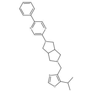 2-Phenyl-5-(5-{[5-(propan-2-yl)-1,3-oxazol-4-yl]methyl}-octahydropyrrolo[3,4-c]pyrrol-2-yl)pyrazine结构式