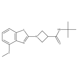 N-tert-butyl-1-[4-(methylsulfanyl)-1,3-benzothiazol-2-yl]azetidine-3-carboxamide结构式