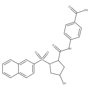 4-((2S,4R)-4-Mercapto-1-(naphthalen-2-ylsulfonyl)pyrrolidine-2-carboxamido)benzoic acid结构式