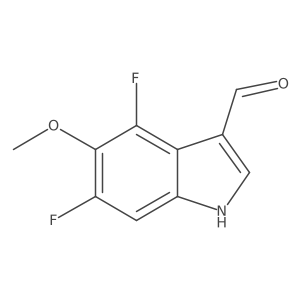 4,6-Difluoro-5-methoxy-1H-indole-3-carboxaldehyde结构式