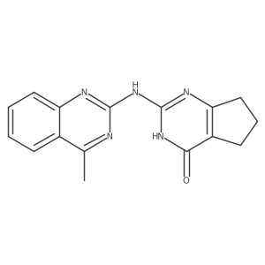 2-[(4-methyl-2-quinazolinyl)amino]-1,5,6,7-tetrahydro-4H-cyclopenta[d]pyrimidin-4-one结构式