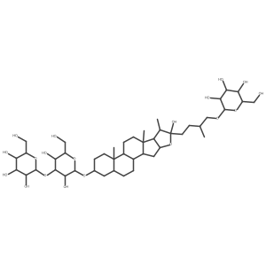 (2R,3R,4S,5S,6R)-2-[(2R)-4-[(6R,7S,9S,13S,16S,18R)-16-[(2R,3R,4S,5R,6R)-3,5-dihydroxy-6-(hydroxymethyl)-4-[(2S,3R,4S,5S,6R)-3,4,5-trihydroxy-6-(hydroxymethyl)oxan-2-yl]oxyoxan-2-yl]oxy-6-hydroxy-7,9,13-trimethyl-5-oxapentacyclo[10.8.0.02,9.04,8.013,18]icosan-6-yl]-2-methylbutoxy]-6-(hydroxymethyl)oxane-3,4,5-triol结构式
