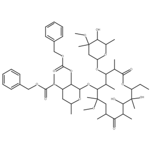 N-demethyl-6-O-methyl-N-[(phenylmethoxy)carbonyl]-2'-(phenylmethylcarbonate) Erythromycin结构式