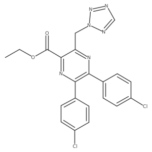 ethyl 5,6-bis(4-chlorophenyl)-3-(2H-tetrazol-2-ylmethyl)pyrazine-2-carboxylate结构式