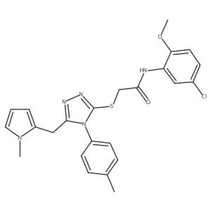 N-(5-chloro-2-methoxyphenyl)-2-((5-((1-methyl-1H-pyrrol-2-yl)methyl)-4-(p-tolyl)-4H-1,2,4-triazol-3-yl)thio)acetamide结构式
