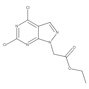 Ethyl (4,6-dichloropyrazolo[3,4-d]pyrimidin-1-yl)acetate结构式