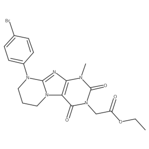 ethyl 2-(9-(4-bromophenyl)-1-methyl-2,4-dioxo-1,2,6,7,8,9-hexahydropyrimido[2,1-f]purin-3(4H)-yl)acetate结构式