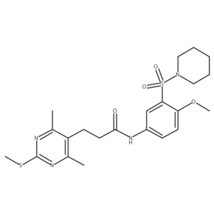 3-[4,6-dimethyl-2-(methylsulfanyl)pyrimidin-5-yl]-N-[4-methoxy-3-(piperidine-1-sulfonyl)phenyl]propanamide Structure