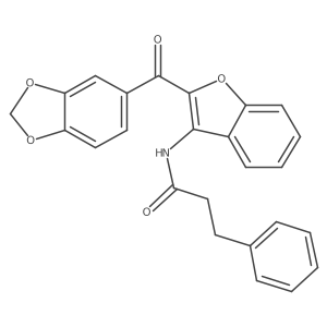 N-(2-(benzo[d][1,3]dioxole-5-carbonyl)benzofuran-3-yl)-3-phenylpropanamide Structure
