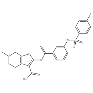 2-(3-(4-Fluorophenylsulfonamido)benzamido)-6-methyl-4,5,6,7-tetrahydrobenzo[b]thiophene-3-carboxamide结构式