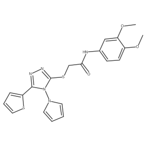 N-(3,4-dimethoxyphenyl)-2-{[4-(1H-pyrrol-1-yl)-5-(thiophen-2-yl)-4H-1,2,4-triazol-3-yl]sulfanyl}acetamide结构式