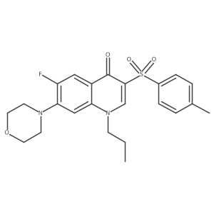 6-fluoro-7-morpholino-1-propyl-3-tosylquinolin-4(1H)-one结构式