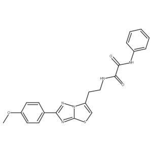 N1-(2-(2-(4-methoxyphenyl)thiazolo[3,2-b][1,2,4]triazol-6-yl)ethyl)-N2-phenyloxalamide结构式