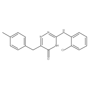 3-((2-chlorophenyl)amino)-6-(4-methylbenzyl)-1,2,4-triazin-5(4H)-one Structure