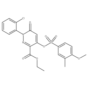 Ethyl 1-(2-chlorophenyl)-4-(((4-methoxy-3-methylphenyl)sulfonyl)oxy)-6-oxo-1,6-dihydropyridazine-3-carboxylate Structure