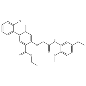 Ethyl 1-(2-chlorophenyl)-4-(2-((2,5-dimethoxyphenyl)amino)-2-oxoethoxy)-6-oxo-1,6-dihydropyridazine-3-carboxylate结构式