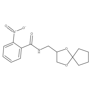 N-(1,4-dioxaspiro[4.4]nonan-2-ylmethyl)-2-nitrobenzamide Structure