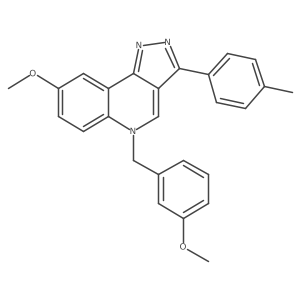 8-methoxy-5-(3-methoxybenzyl)-3-(p-tolyl)-5H-pyrazolo[4,3-c]quinoline结构式