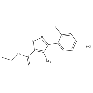 1H-Pyrazole-3-carboxylic acid, 4-amino-5-(2-chlorophenyl)-, ethyl ester, monohydrochloride Structure