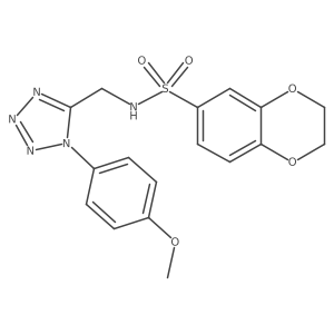 N-((1-(4-methoxyphenyl)-1H-tetrazol-5-yl)methyl)-2,3-dihydrobenzo[b][1,4]dioxine-6-sulfonamide结构式