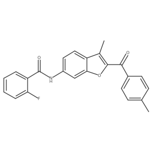 2-fluoro-N-[3-methyl-2-(4-methylbenzoyl)-1-benzofuran-6-yl]benzamide Structure