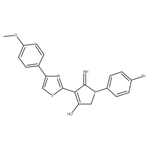 5-amino-1-(4-bromophenyl)-4-[4-(4-methoxyphenyl)-1,3-thiazol-2-yl]-1,2-dihydro-3H-pyrrol-3-one结构式