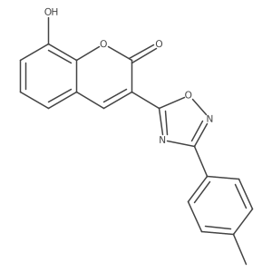 8-hydroxy-3-[3-(4-methylphenyl)-1,2,4-oxadiazol-5-yl]-2H-chromen-2-one结构式