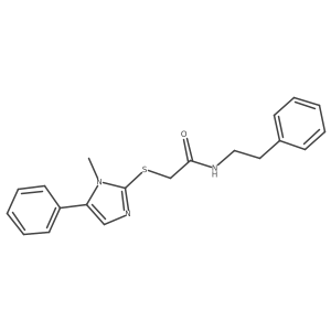 2-((1-methyl-5-phenyl-1H-imidazol-2-yl)thio)-N-phenethylacetamide结构式