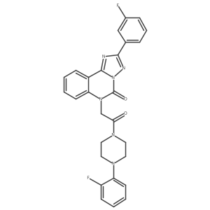 2-(3-fluorophenyl)-6-(2-(4-(2-fluorophenyl)piperazin-1-yl)-2-oxoethyl)-[1,2,4]triazolo[1,5-c]quinazolin-5(6H)-one结构式