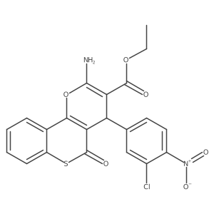 ethyl 2-amino-4-(3-chloro-4-nitrophenyl)-5-oxo-4H,5H-thiochromeno[4,3-b]pyran-3-carboxylate结构式
