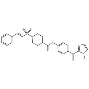 N-[4-(1-methyl-1H-imidazole-2-carbonyl)phenyl]-1-(2-phenylethenesulfonyl)piperidine-4-carboxamide结构式