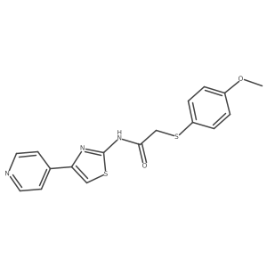2-((4-methoxyphenyl)thio)-N-(4-(pyridin-4-yl)thiazol-2-yl)acetamide结构式