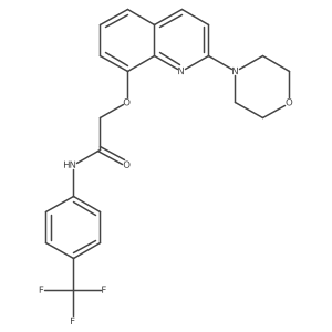 2-((2-morpholinoquinolin-8-yl)oxy)-N-(4-(trifluoromethyl)phenyl)acetamide结构式